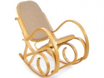 Кресло-качалка «дуб/бежевая ткань»